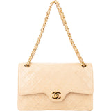 Chanel Quilted Lambskin 24K Gold Medium Double Flap Shoulder Bag