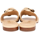 Chanel Beige Leather Camelia Sandals (35)