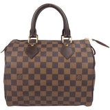 Louis Vuitton Damier Ebene Monogram Speedy 25 Handbag