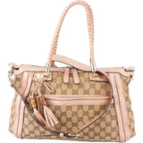 Gucci GG Monogram Braided Bamboo Handbag