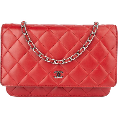 Chanel Quilted Lambskin Wallet On Chain Crossbody Bag - vintageandkickz