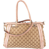 Gucci GG Monogram Braided Bamboo Handbag