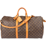 Louis Vuitton Canvas Monogram Keepall 55 Bandouliere