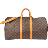 Louis Vuitton Canvas Monogram Keepall 55 Bandouliere