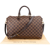 Louis Vuitton Damier Ebene Monogram Speedy 35 Bandouliere