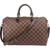 Louis Vuitton Damier Ebene Monogram Speedy 35 Bandouliere