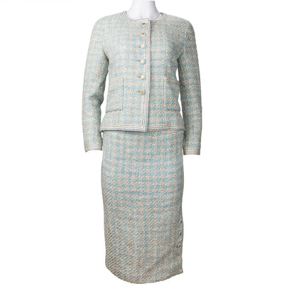 Chanel Blue Tweed Queen Costume Set (DE34 / FR36) - vintageandkickz