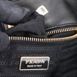 Prada Black Nylon Flower Handbag