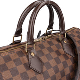 Louis Vuitton Damier Ebene Monogram Speedy 35 Handbag