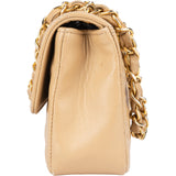 Chanel Quilted Lambskin 24K Gold Single Flap Crossbody Bag