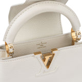 Louis Vuitton White Leather Capucines BB Handbag