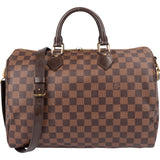 Louis Vuitton Damier Ebene Monogram Speedy 35 Handbag