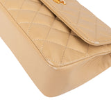 Chanel Quilted Lambskin 24K Gold Single Flap Crossbody Bag