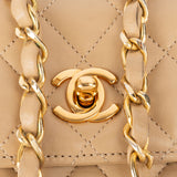 Chanel Quilted Lambskin 24K Gold Single Flap Crossbody Bag