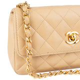 Chanel Quilted Lambskin 24K Gold Single Flap Crossbody Bag