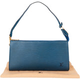 Louis Vuitton Bleu Epi Leather Pochette Accessoire Handbag