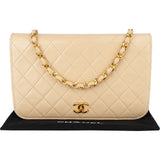 Chanel Quilted Lambskin 24K Gold Single Flap Shoulder Bag