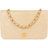 Chanel Quilted Lambskin 24K Gold Single Flap Shoulder Bag