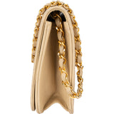 Chanel Quilted Lambskin 24K Gold Single Flap Shoulder Bag