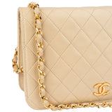 Chanel Quilted Lambskin 24K Gold Single Flap Shoulder Bag