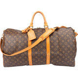 Louis Vuitton Canvas Monogram Keepall 55 Bandouliere