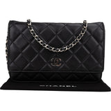 Chanel Quilted Lambskin Palladium Wallet On Chain Crossbody Bag