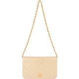 Chanel Quilted Lambskin 24K Gold Single Flap Shoulder Bag