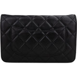 Chanel Quilted Lambskin Palladium Wallet On Chain Crossbody Bag