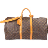 Louis Vuitton Canvas Monogram Keepall 55 Bandouliere