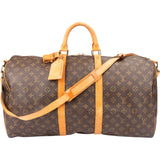 Louis Vuitton Canvas Monogram Keepall 55 Bandouliere
