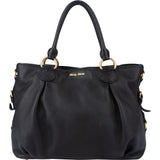 Miu Miu Black Leather City Handbag