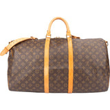 Louis Vuitton Canvas Monogram Keepall 55 Bandouliere