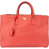 Prada Corallo Saffiano Leather Triangle Galleria Handbag