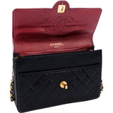 Chanel Quilted Lambskin 24K Gold Mini Single Flap Crossbody Bag