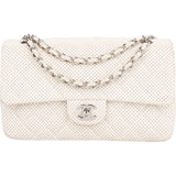 Chanel Quilted Lambskin Perforated Single Flap Crossbody Bag