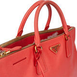Prada Corallo Saffiano Leather Triangle Galleria Handbag