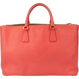Prada Corallo Saffiano Leather Triangle Galleria Handbag