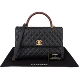 Chanel Lizard Quilted Caviar Leather CC Coco Top Handle Handbag