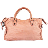 Balenciaga Pink Leather City Handbag