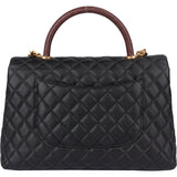 Chanel Lizard Quilted Caviar Leather CC Coco Top Handle Handbag