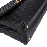 Chanel Lizard Quilted Caviar Leather CC Coco Top Handle Handbag