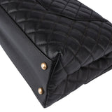 Chanel Lizard Quilted Caviar Leather CC Coco Top Handle Handbag