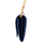 Prada Blue Leather Wallet On Chain Crossbody Bag