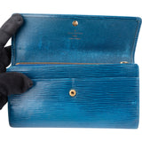 Louis Vuitton Bleu Epi Leather Sarah Wallet