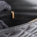 Chanel Lizard Quilted Caviar Leather CC Coco Top Handle Handbag