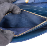 Prada Blue Leather Wallet On Chain Crossbody Bag