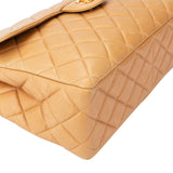 Chanel Quilted Lambskin 24K Gold Jumbo Single Flap Crossbody Bag