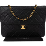 Chanel Quilted Lambskin 24K Gold Single Flap Shoulder Bag