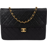 Chanel Quilted Lambskin 24K Gold Single Flap Shoulder Bag