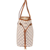 Louis Vuitton Damier Azur Monogram Neverfull MM Shopper Handbag